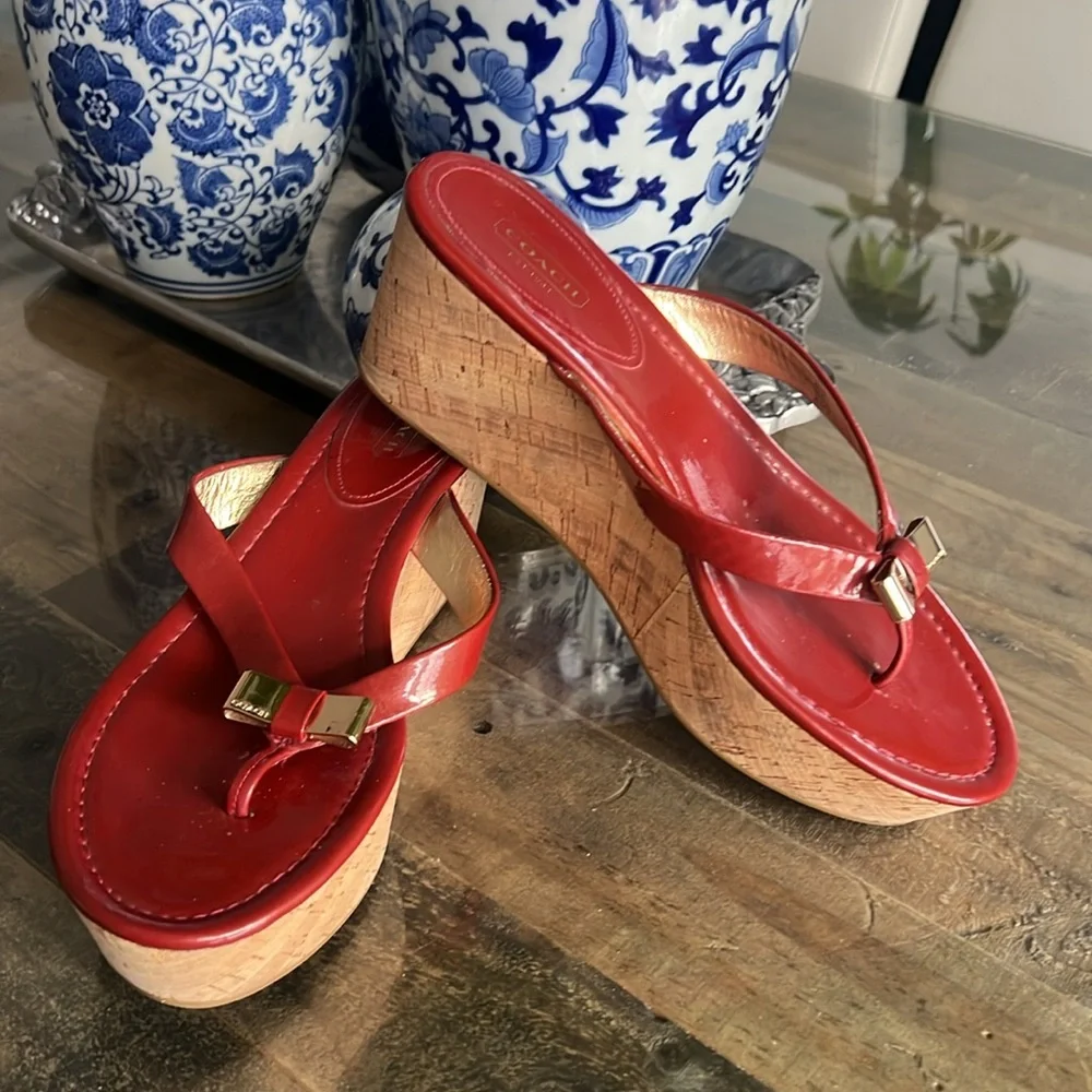 Coach red wedges - Picture 2 of 9
